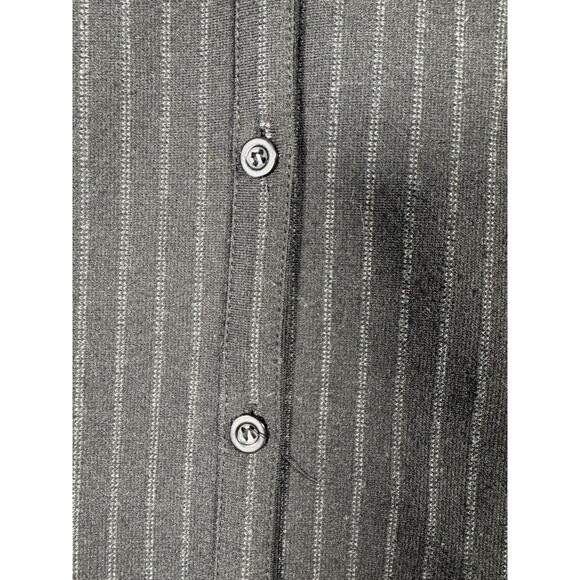 New York Company Women Small Black Striped Button Up Side Slit Dress - Picture 3 of 13
